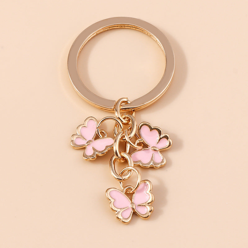 Wholesale Drip Oil Colored Butterfly Metal Keychain